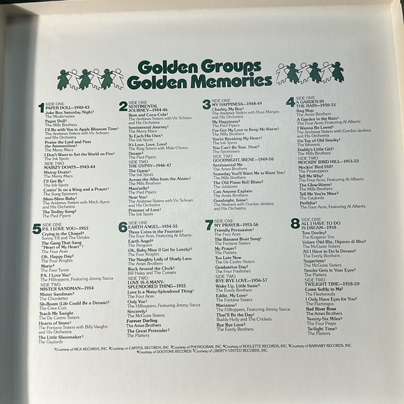 Golden Groups Golden Memories, Great Original Hits Of The 40's & 50's, 8 Lp's - Picture 2 of 3
